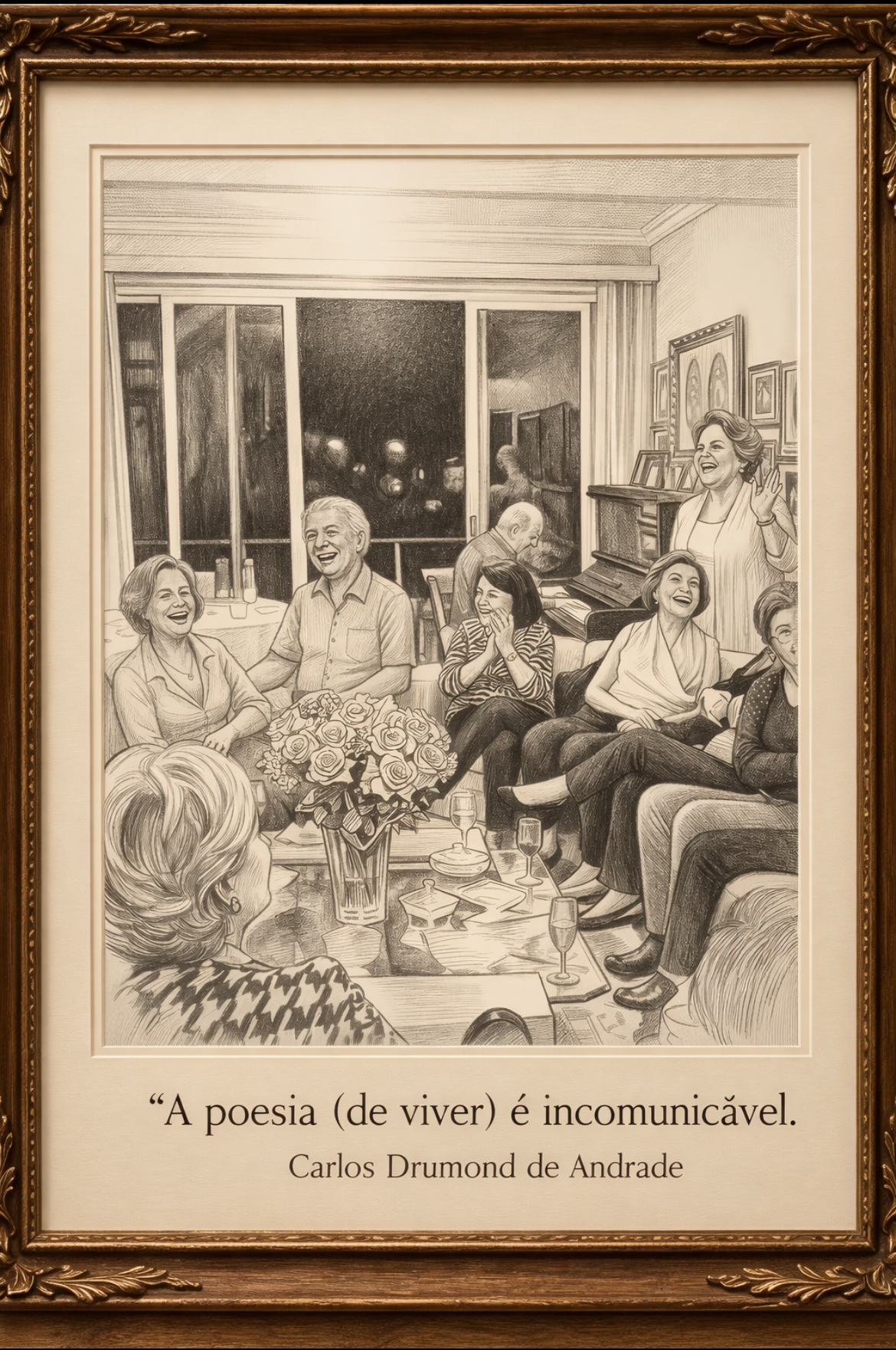 Maria Alvina em momento de celebração com amigos e familiares